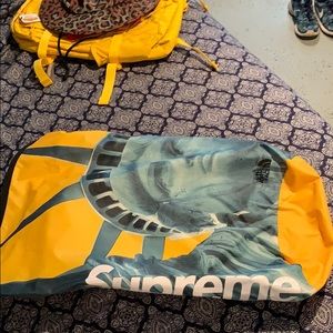 Supreme tnf Statue of Liberty backpack yellow